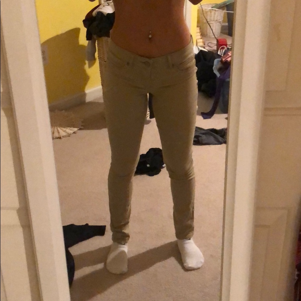 Aeropostale Khaki Skinny Jeans Size: 00/Regualr